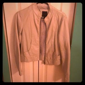 Cream colored leather jacket